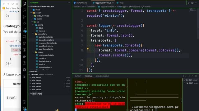 E-commerce MERN Project Bangla Tutorial 59 : winston logger смотреть онлайн