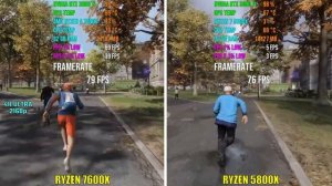 AMD RYZEN 5 7600X против RYZEN 7 5800X Тест в 6 играх.