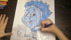 Рисуем вместе с детьми! Раскраска- Нолик из фиксиков!