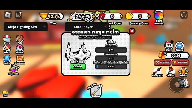 [FREE LIMITED UCG] Ninja Fighting Simulator Script By Tora isMe | Free Item Event (Roblox)