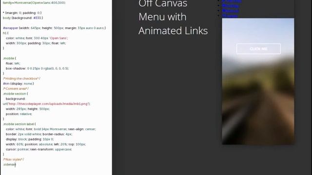 Canvas Menu with CSS Animated Links (уроки по HTML,Canvas)