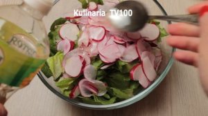 Салат из Листьев Салата с Редиской / Овощной салат