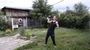 Тренировка с гирей | толчок гири | правильная техника |