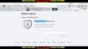 How To Get Quick Login Code In Roblox Tutorial