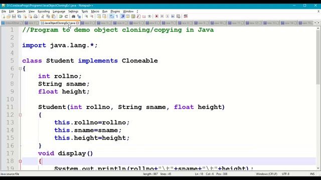 Java Class object Cloning || Java Object class || Java clone() method || java.lang package || #439