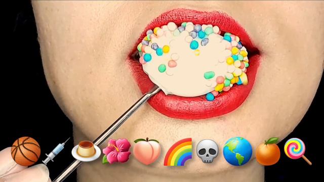 SATISFYING ASMR EATING EMOJI FOOD CHALLENGE Mukbang