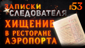 Записки следователя #52 «Хищение в ресторане аэропорта»