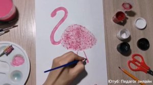 Рисуем фламинго брызгами! Необычная техника рисования