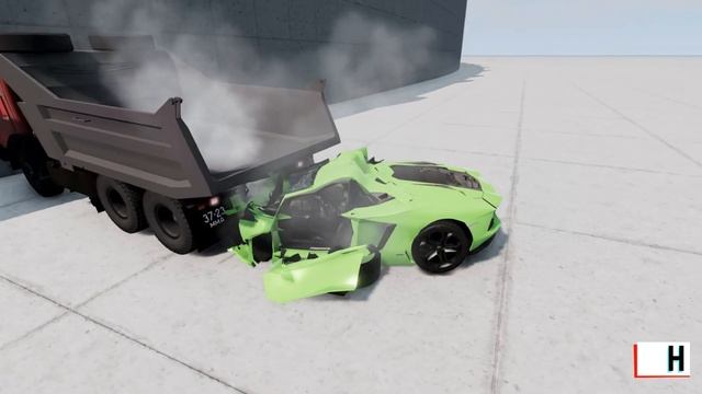 KAMAZ VS LAMBORGINI AVENTADOR 400 km/h ? BeamNG.drive CRASH test смотреть онлайн