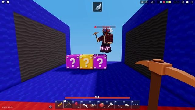 Challenging a PRO To a BLIND Lucky Block Race... (Roblox Bedwars) смотреть онлайн