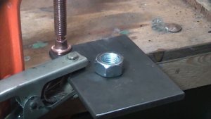 Removing a broken bolt using a welder
