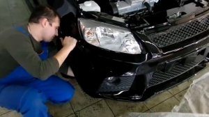 Установка переднего тюнинг бампера LADA Granta GTS