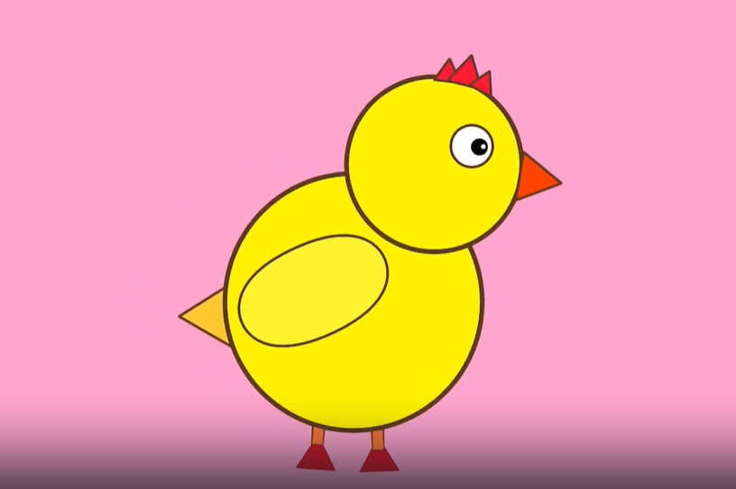 Рисуем Цыпленка из геометрических фигур смотреть онлайн