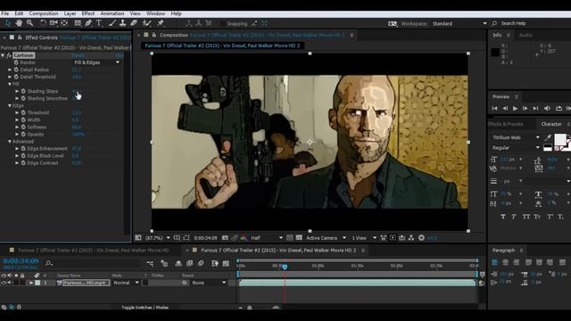 Convert videos to cartoon - After effects tutorial смотреть онлайн