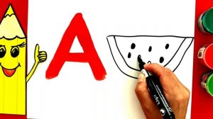 Урок 1. Буква А.  Рисуем и читаем букву А. Уроки рисования для детей.