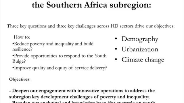 Webinar Recording: Human Development Challenges in Southern Africa What is the Bank doing смотреть онлайн