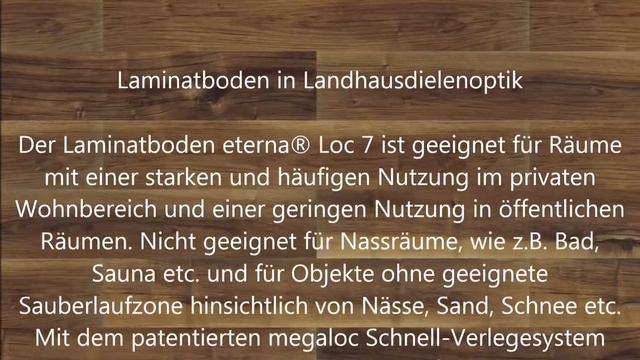 Laminatboden eterna Loc 7 Walnuss Natur Laminat V-Fuge смотреть онлайн