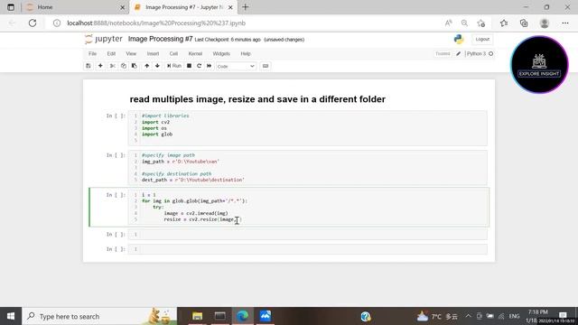OpenCV Python Tutorial for Beginners - How to Read Multiple images, resize and Save to a Folder
