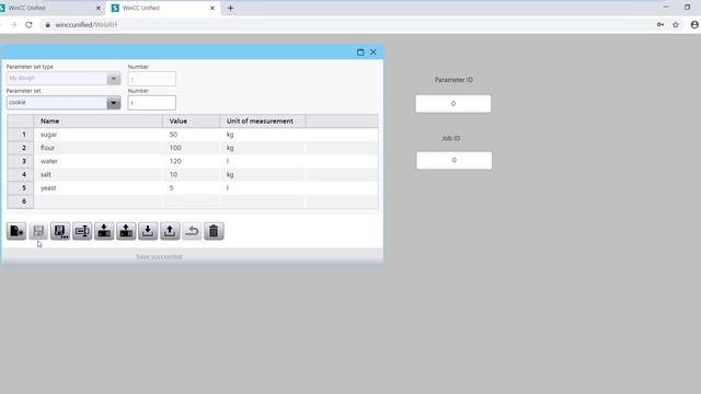 WinCC Unified V16: How To Use The Parameter Set Control For Recipe Handling