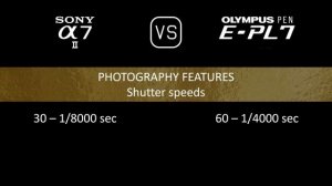 Sony A7 II vs. Olympus PEN E-PL7: A Comparison of Specifications