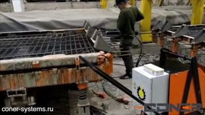 «Натяжение арматуры домкратом «Coner» в металлоформах ПАГ и ПДН »