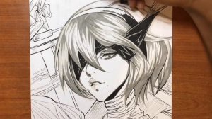 Dessinez YORHA 2B dans un STYLE MARVEL !