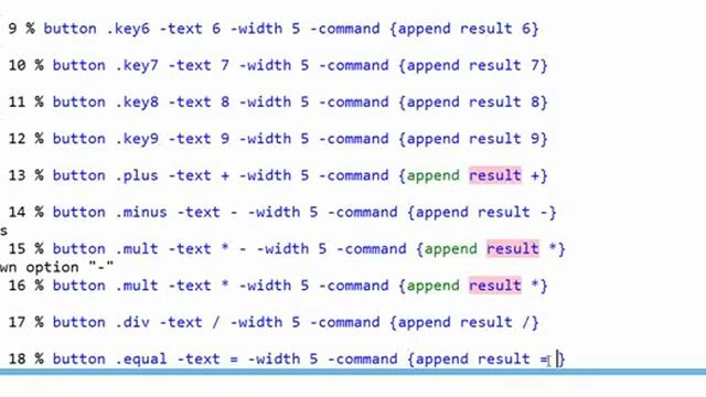 Calculator in Tcl/Tk смотреть онлайн