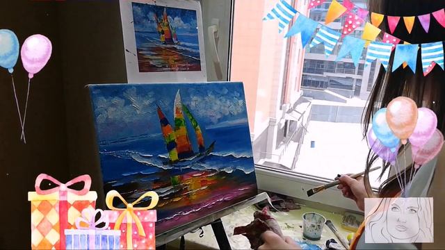 Отмечайте День Рождения в студии живописи Екатерины Никаноровой смотреть онлайн