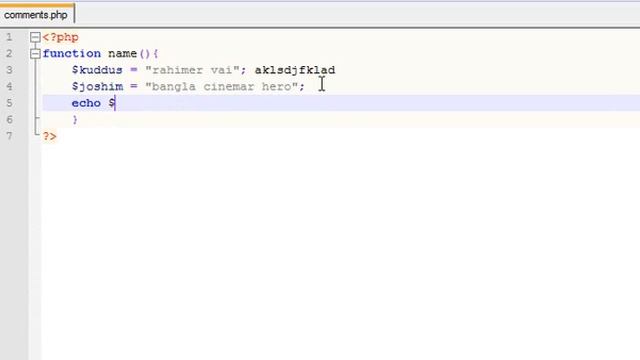 comments in code(php tutorial in bangla)