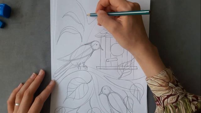 Весенняя композиция. Скворечник. смотреть онлайн