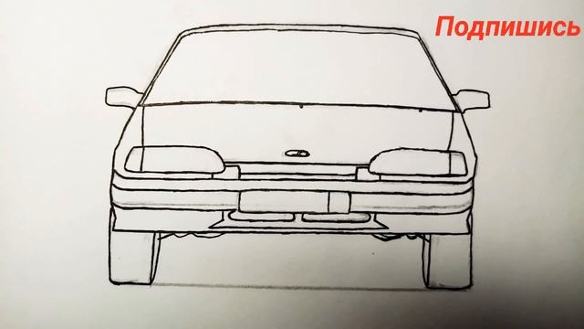 Как нарисовать машину Ваз 2114 поэтапно. смотреть онлайн