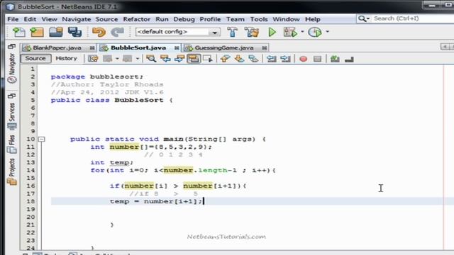 Sorting Array Numbers Java; Bubblesort Algorithm, Java Tutorial смотреть онлайн