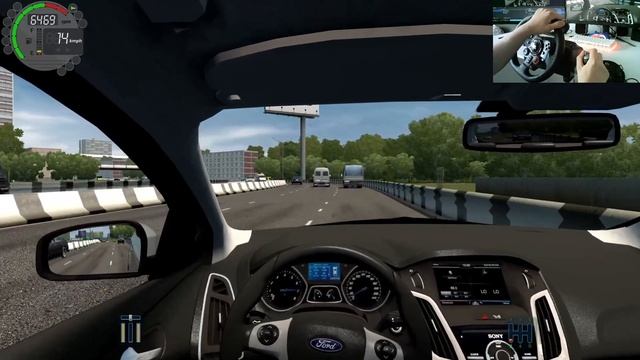City Car Driving - Ford Focus 3 - Logitech g29 steeringwheel + shifter cam