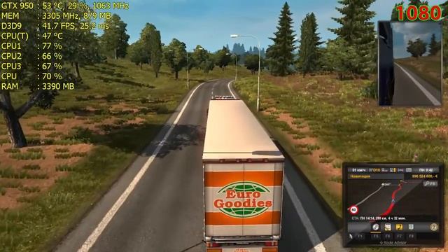 Euro Truck Simulator 2 Athlon ii x3 445 GTX 950 (1080) смотреть онлайн