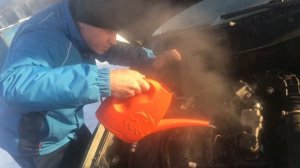 Запуск двигателя в сильный мороз.