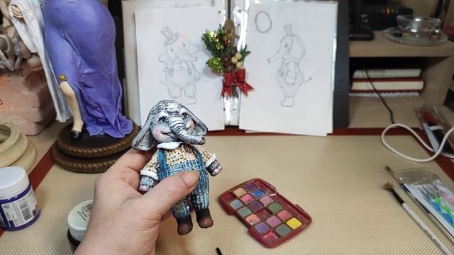 ? Ватная игрушка.СЛОНИК. из серии (слонов много не бывает). Урок 19. Последние штрихи. смотреть онлайн