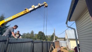 Процесс установки септика из 6 колец с бетонным дном Пушкинский район СНТ "Геодезия 9"