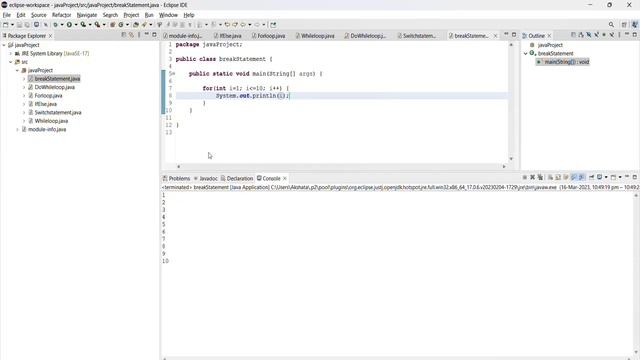 What is Break Statement in Java? How to use it? | Part 13 | Java Tutorial смотреть онлайн