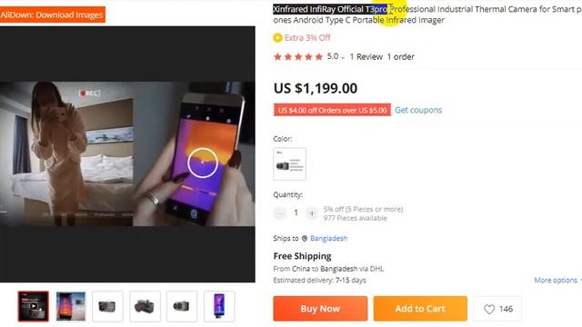 Xinfrared InfiRay Official T3pro Professional Industrial Thermal Camera for Smart phones смотреть онлайн