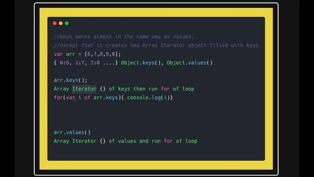 Array Prototype Method keys & values in Javascript #28
