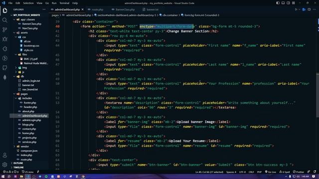 Dynamic Portfolio Using PHP File System - Part 3. Active Banner Section with File System Integratio