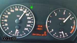 BMW 320d E90 - Acceleration 0-100, 0-200