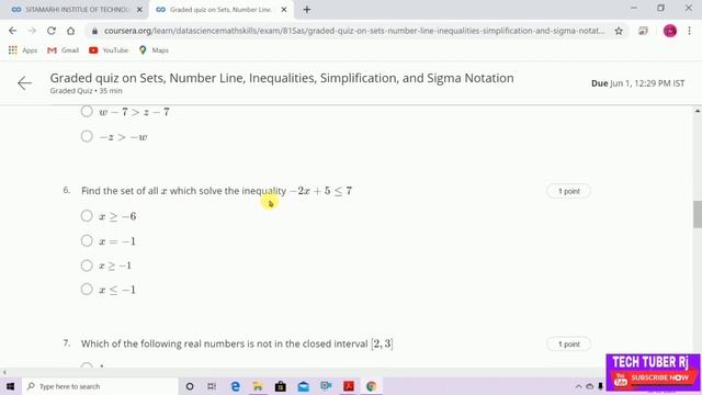 Week-1 Last quiz| Graded quiz on Sets, Number Line,Simplification, Data Science Math Skills