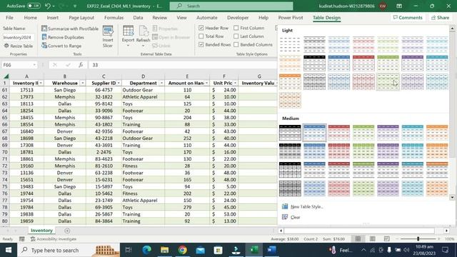 Exp22_Excel_Ch04_ML1 - EBL Sporting Goods|Exp22 Excel Ch04 ML1   EBL Sporting Goods