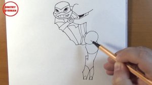 How to draw Michelangelo, TMNT 2018, Как нарисовать Черепашку Ниндзя