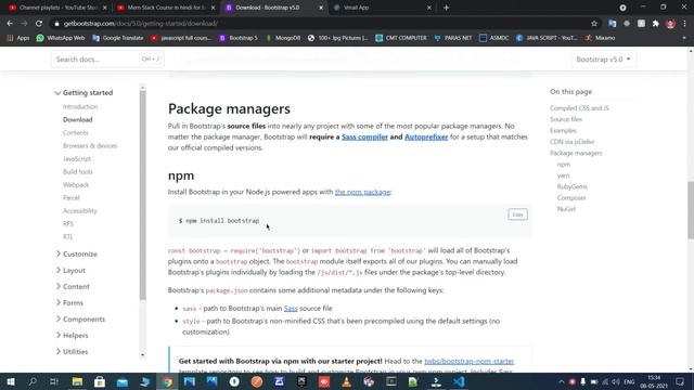 ?How to add bootstrap in react js for mern Stack project | How to use Bootstrap in react js in hind