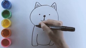 Рисуем рыжего кота и милую овечку. Домашние животные. Раскраска для детей, изучаем цвета