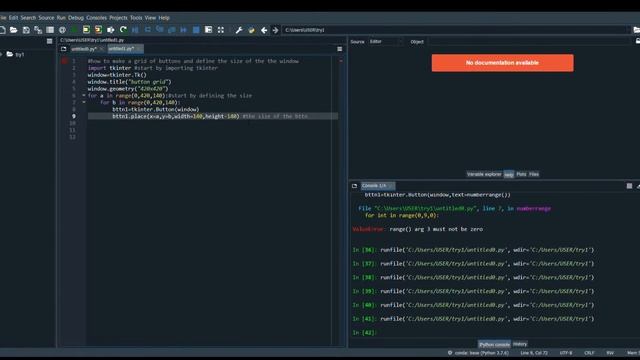 Python GUI Tutorial : Creating a 9x9 2D Grid with Buttons in Tkinter || Python Tutorial