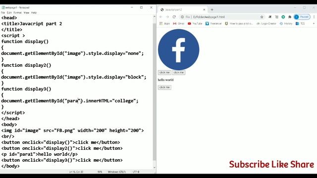 How to block image || How to change text by using JavaScript || JavaScript part 4