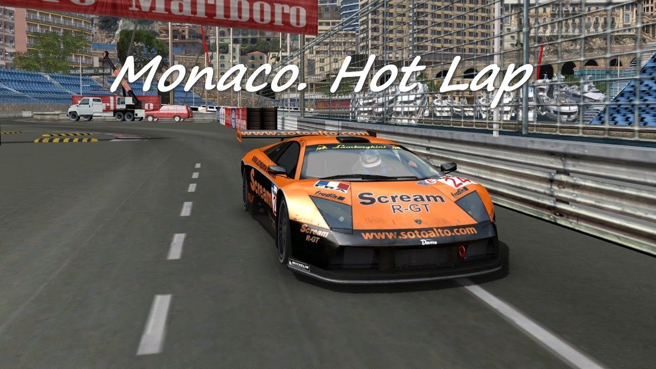 GTR-2 FIA GT Racing Game. Monaco. Hotlap 1.34.402.Lamborghini Murcielago #GTR2.mkv